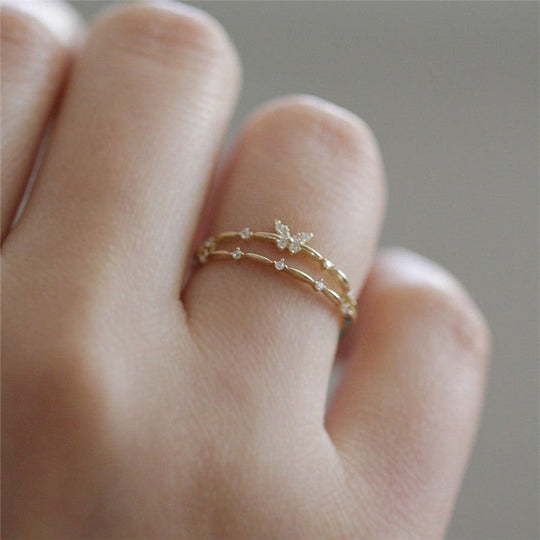 Damen Ring Schmetterlingsdesign 5