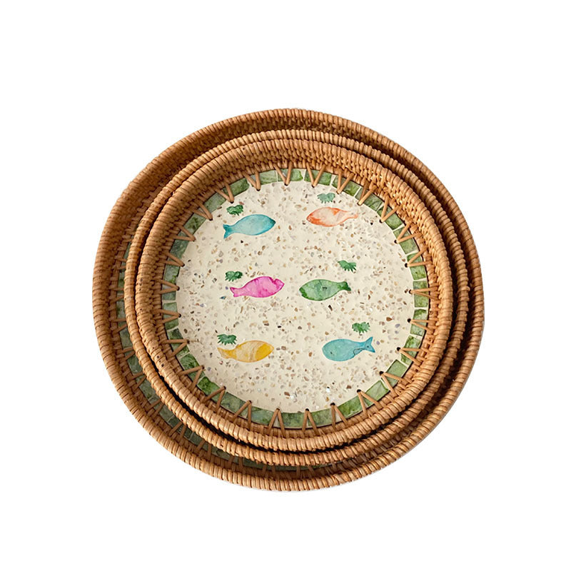Damen Runde Servierplatte Mosaik Design 28 cm 5