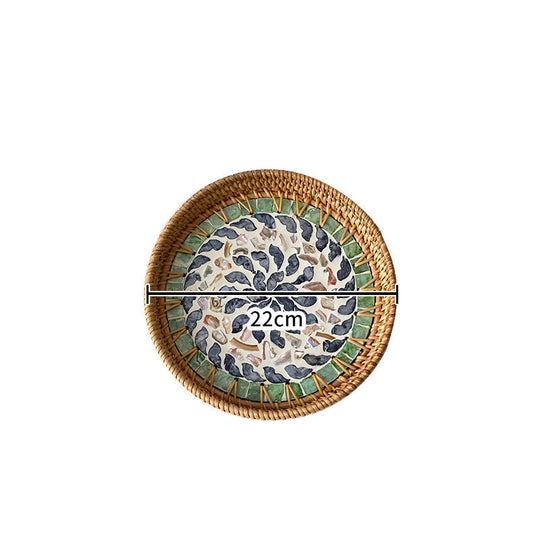 Damen Runde Servierplatte Mosaik Design 28 cm 8