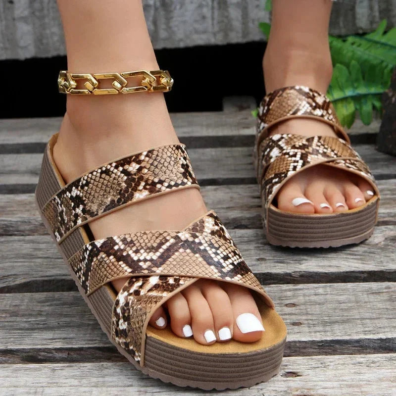 Damen Sandalen Komfort Vegan Leder 3