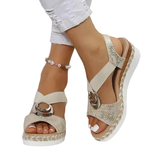 Damen Sandalen mit modernem Schlangenmuster 0
