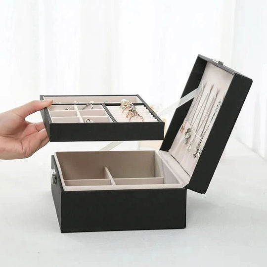 Damen Schmuckschatulle Doppelschichtiges Design für Schmuck und Kosmetika 3