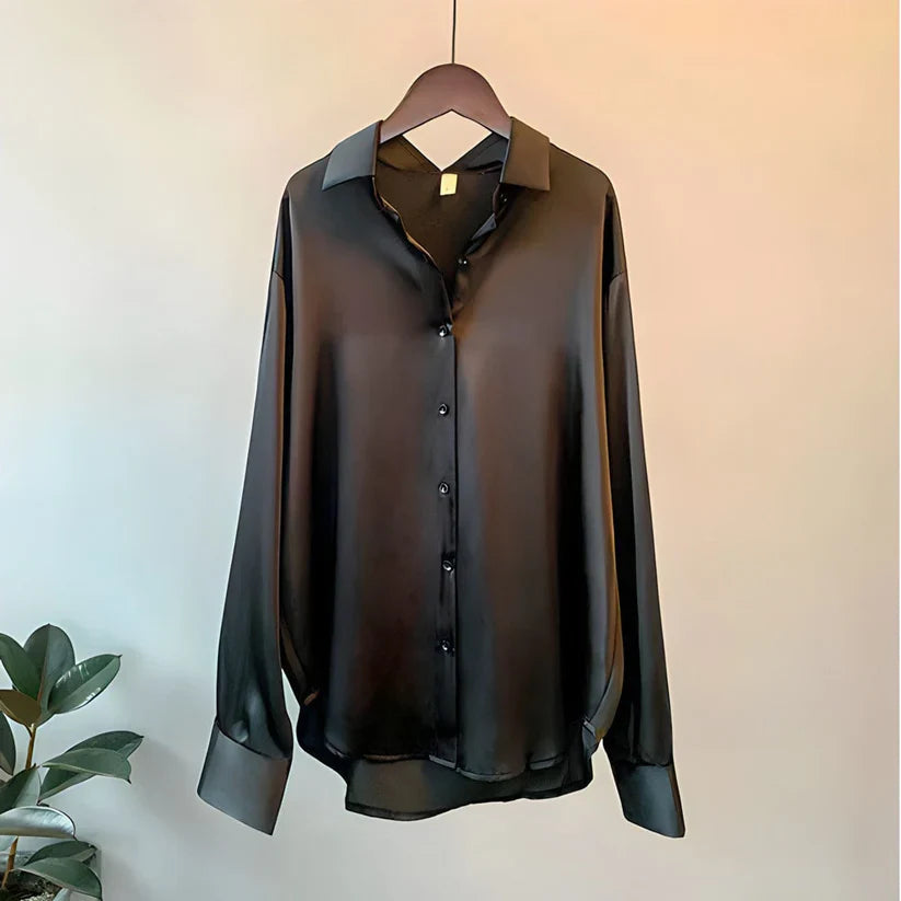 Damen Seidenbluse mit langen Ärmeln 2