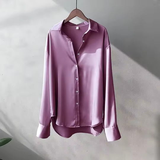 Damen Seidenbluse mit langen Ärmeln 4