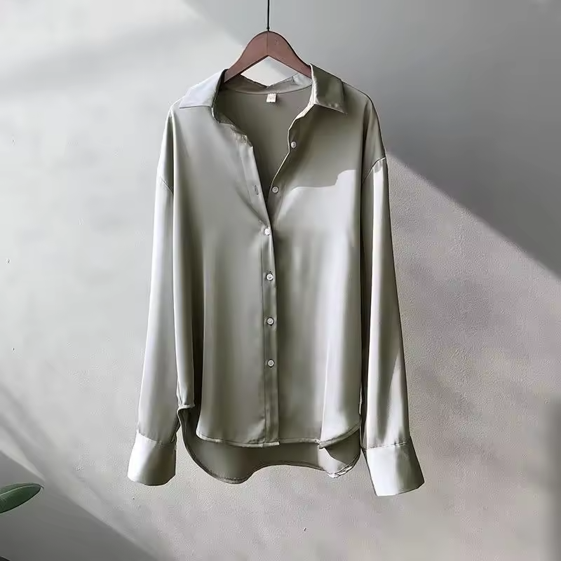 Damen Seidenbluse mit langen Ärmeln 5