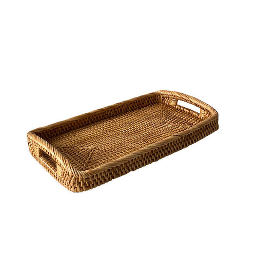 Damen Servierplatte Rechteckig aus Rattan 0