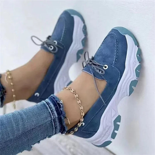 Damen Sneaker Plattform Atmungsaktiv Sportlich 0