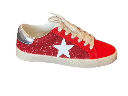 Damen Sneaker Sportlich Rot 0