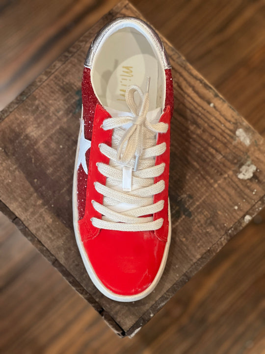 Damen Sneaker Sportlich Rot 1