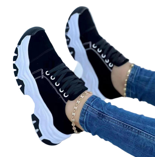 Damen Sneaker mit Plateau und Rundzehen für Sportliche Freizeitstyles 0