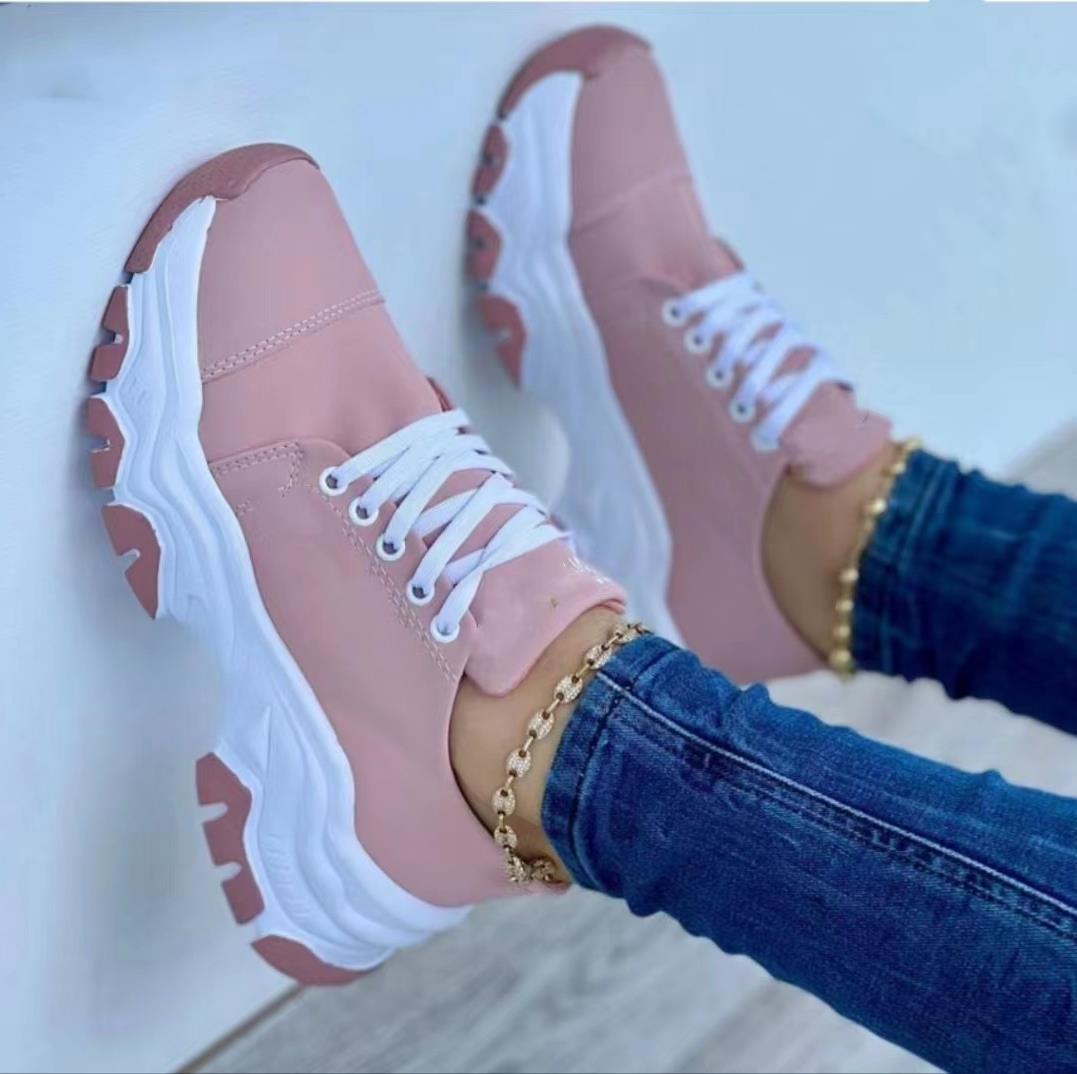 Damen Sneaker mit Plateau und Rundzehen für Sportliche Freizeitstyles 10