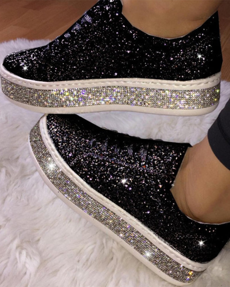 Damen Sneakers Glamourös Plateau Stil 1