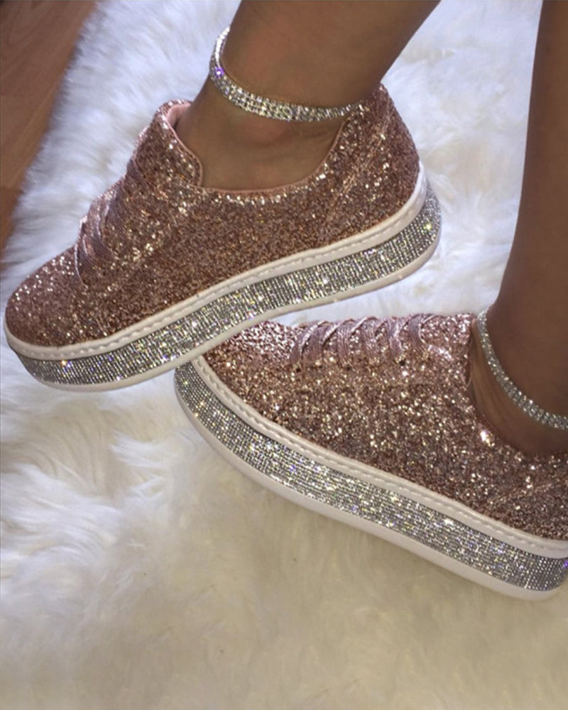 Damen Sneakers Glamourös Plateau Stil 3