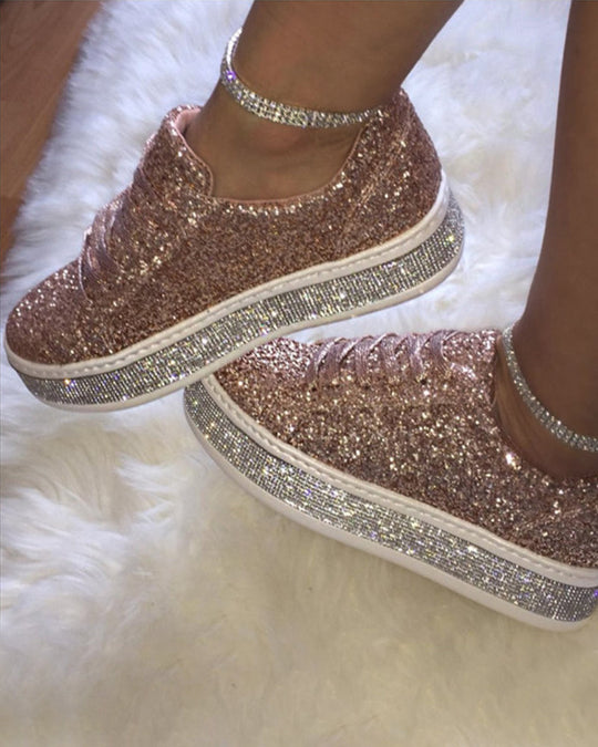 Damen Sneakers Glamourös Plateau Stil 3