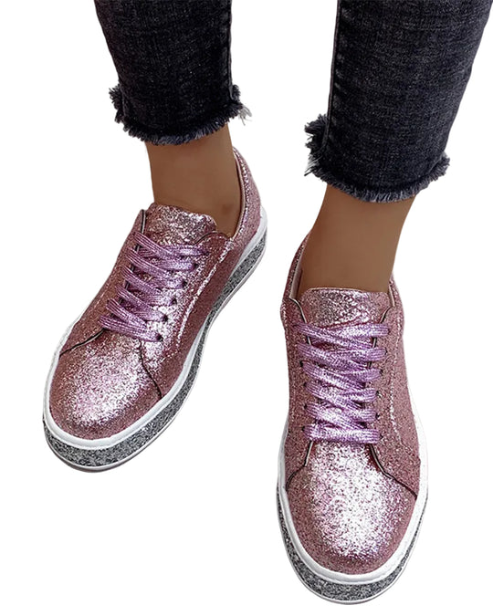 Damen Sneakers Glamourös Plateau Stil 4