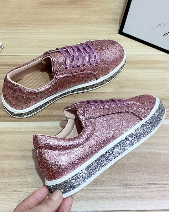 Damen Sneakers Glamourös Plateau Stil 5
