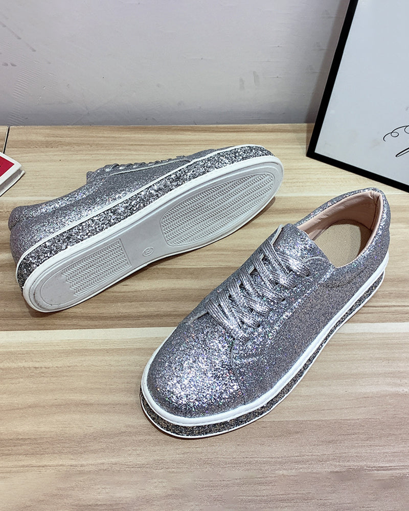 Damen Sneakers Glamourös Plateau Stil 6