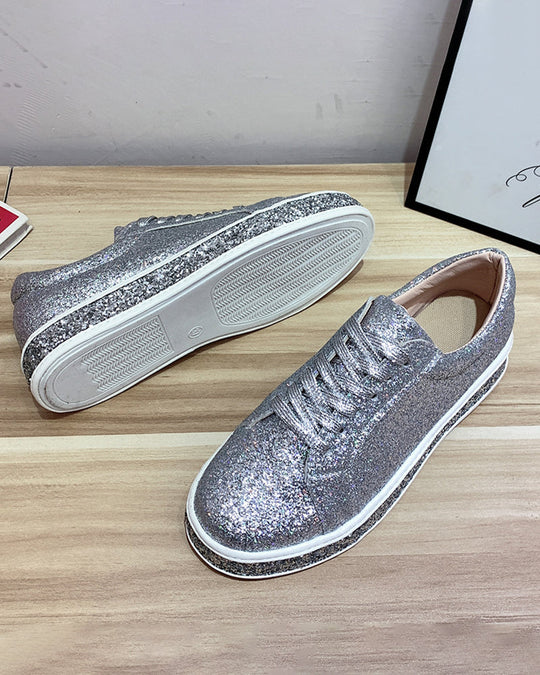 Damen Sneakers Glamourös Plateau Stil 6