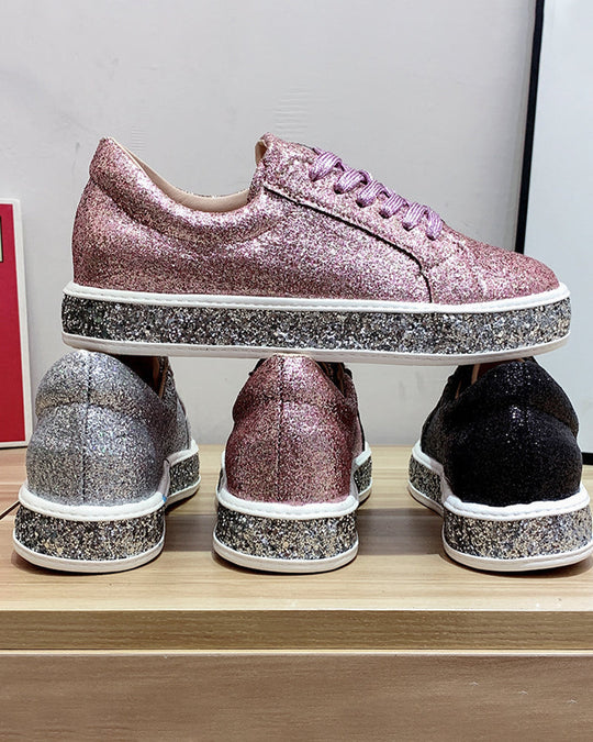 Damen Sneakers Glamourös Plateau Stil 7