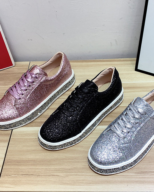 Damen Sneakers Glamourös Plateau Stil 8