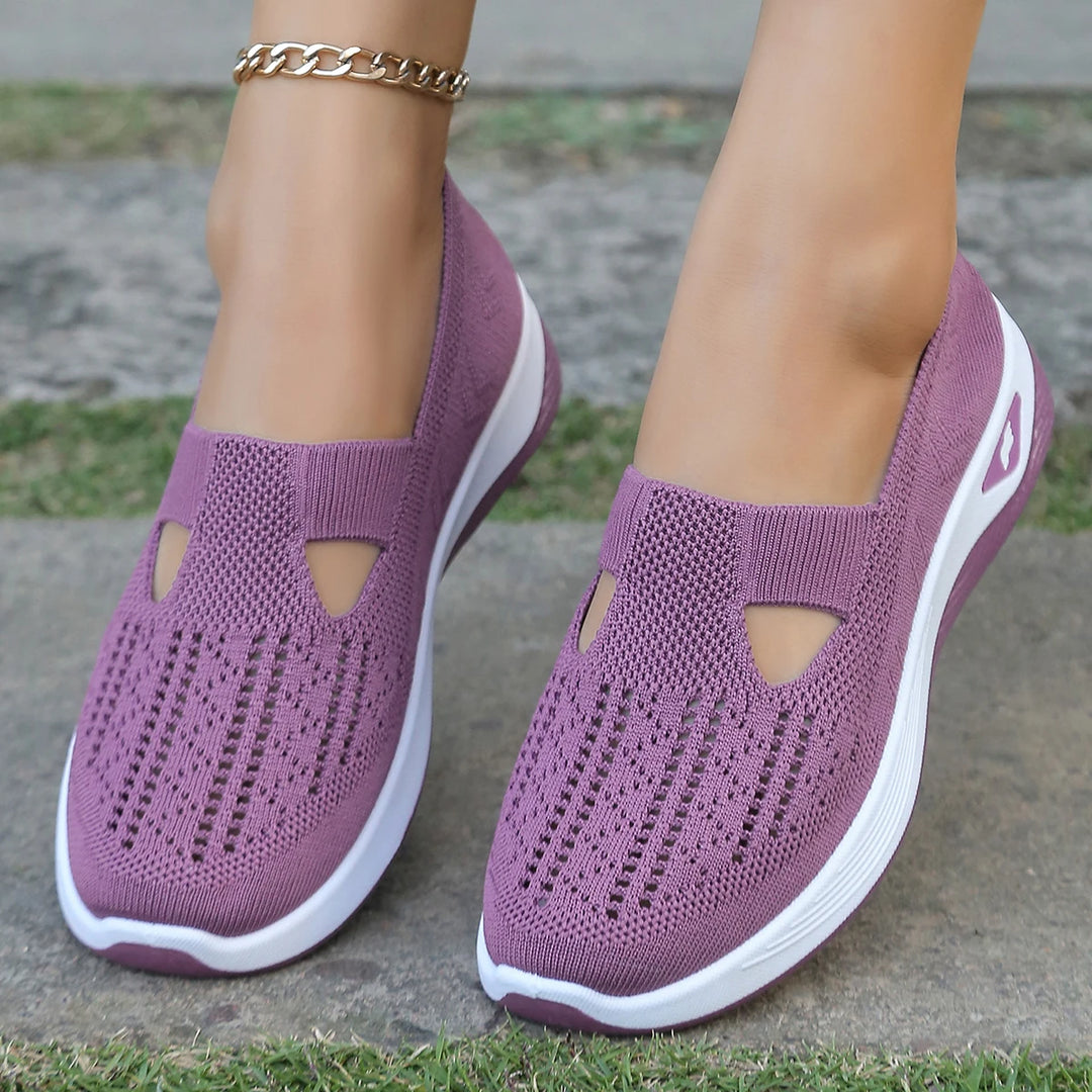 Damen Sneakers Leichte Flache Schuhe Atmungsaktives Material für Alle Jahreszeiten 10