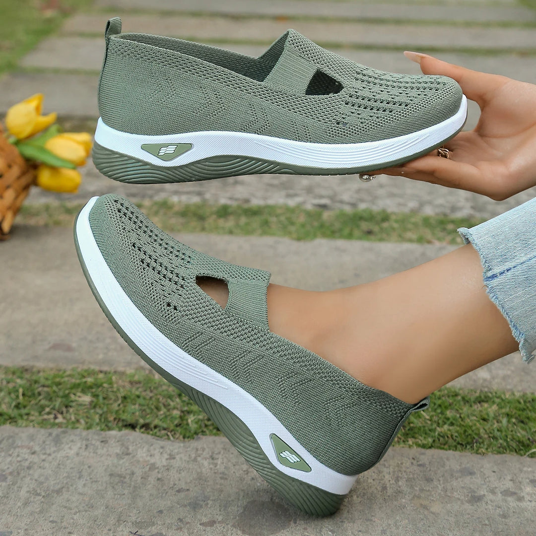 Damen Sneakers Leichte Flache Schuhe Atmungsaktives Material für Alle Jahreszeiten 15