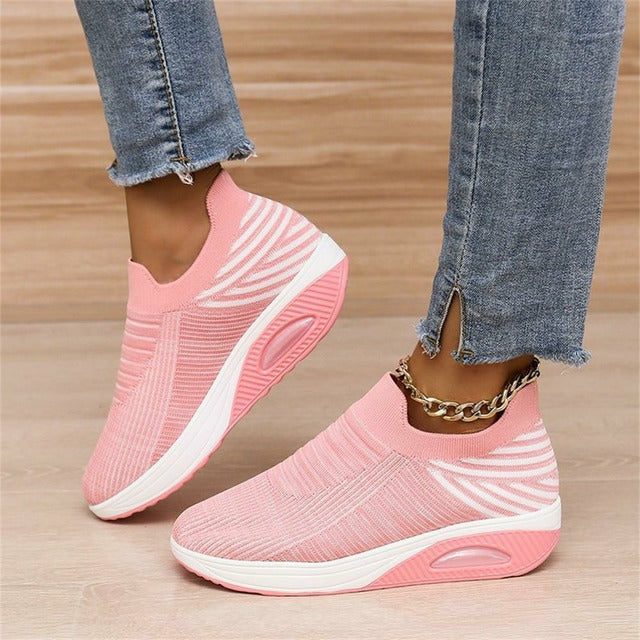 Damen Sneakers Slip-On Mesh mit Luftsohle 1