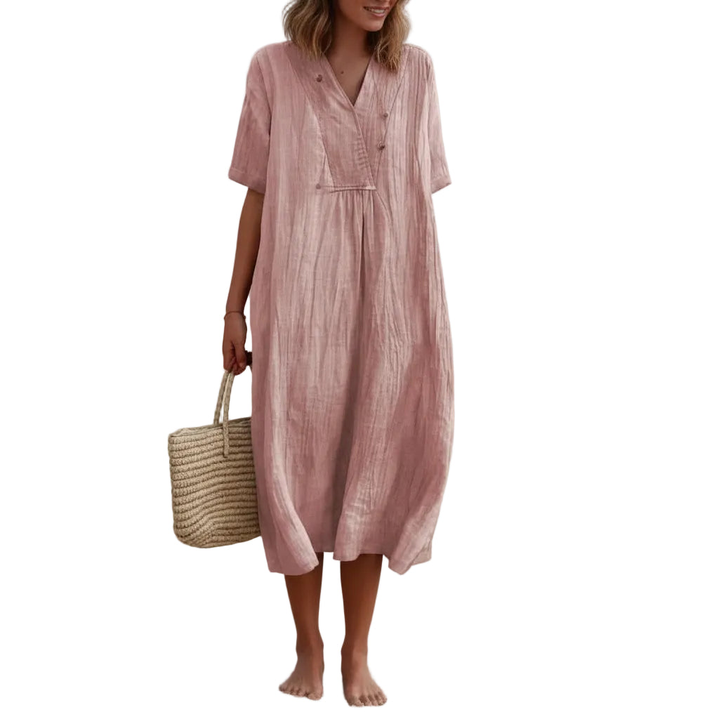 Damen Sommerkleid A-Linie mit V-Ausschnitt 8