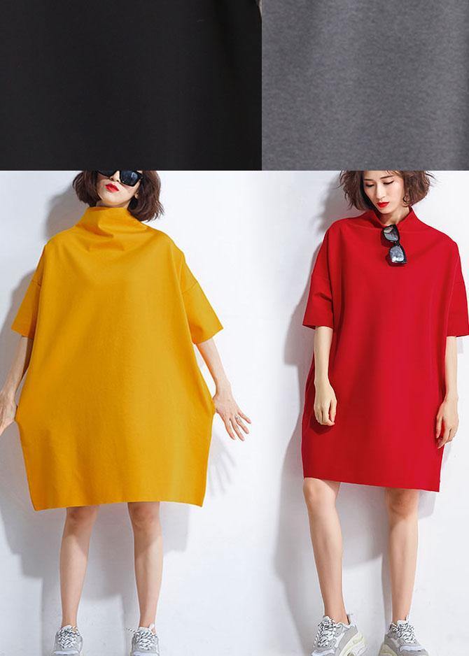 Damen Sommerkleid mit Rollkragen und halblangen Ärmeln für Partys und Freizeit 4