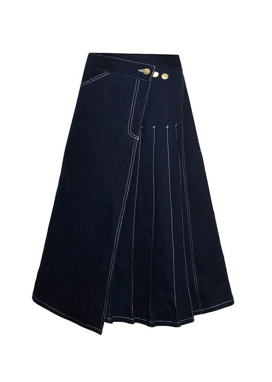 Damen Sommerrock Asymmetrisch Denimblau 3