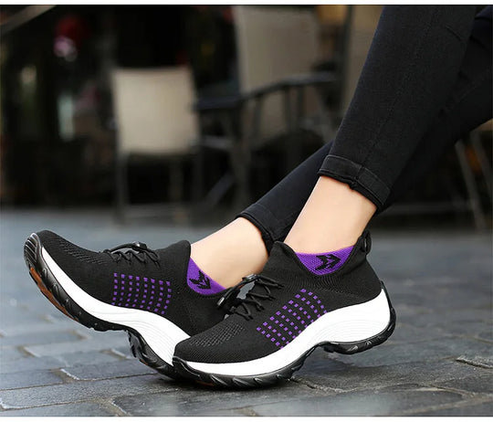 Damen Sportschuhe Atmungsaktives Mesh mit Dickem Sohlenaufbau 4