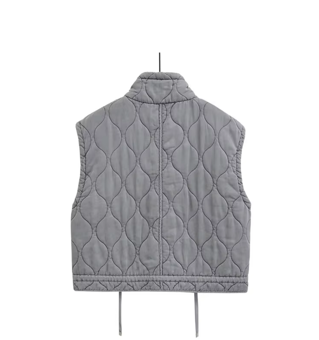 Damen Steppweste mit Stehkragen für Übergangszeiten, Ärmellos und Praktische Taschen 2
