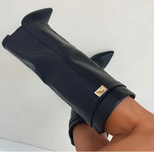 Damen Stiefel mit Block-Heel Schmeichelnde Silhouette für Herbst und Winter 4