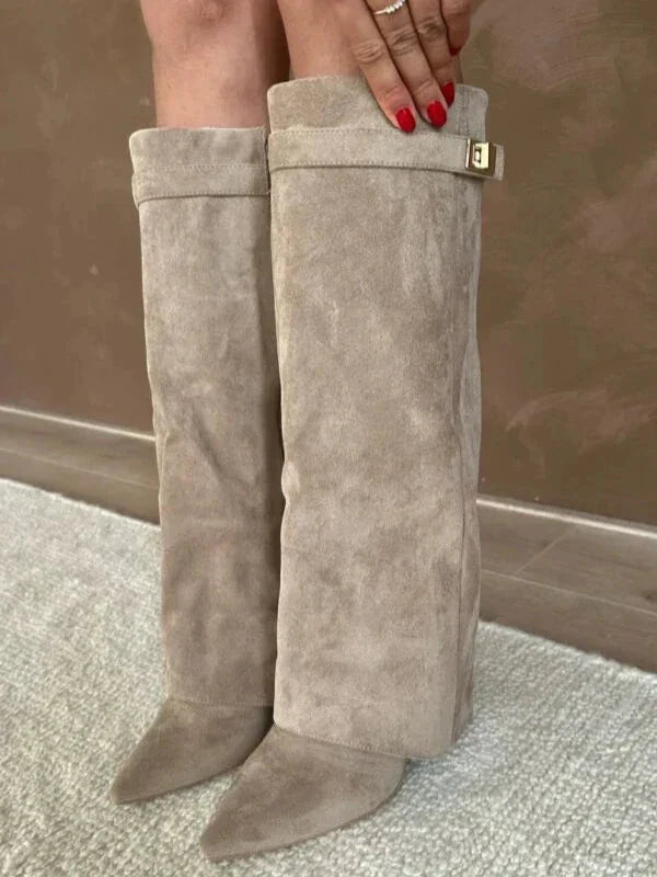 Damen Stiefel mit Block-Heel Schmeichelnde Silhouette für Herbst und Winter 7