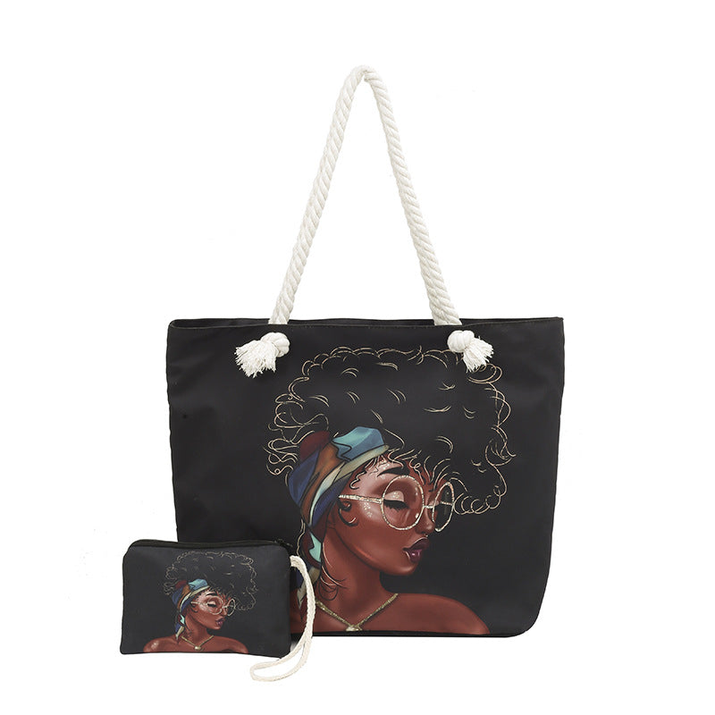 Damen Strandtasche mit Grafikdruck 0