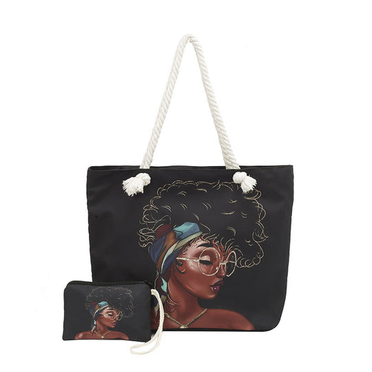 Damen Strandtasche mit Grafikdruck 0