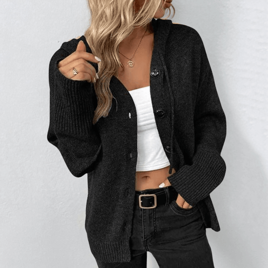 Damen Strickjacke Lang Mit Knopf Und Daunen Hochwertige Wolle 6