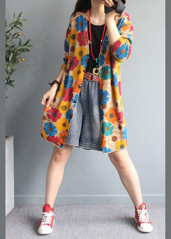 Damen Strickjacke V-Ausschnitt mit Druckknöpfen Langarm Cardigan für Herbst und Winter 3