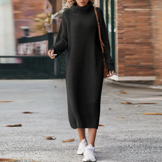 Damen Strickkleid mit langen Ärmeln 1