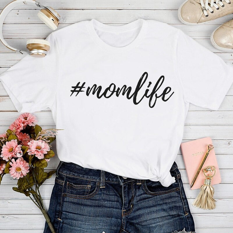 Damen T-Shirt Mom Life Trendy Modernes Oberteil für Frauen 5