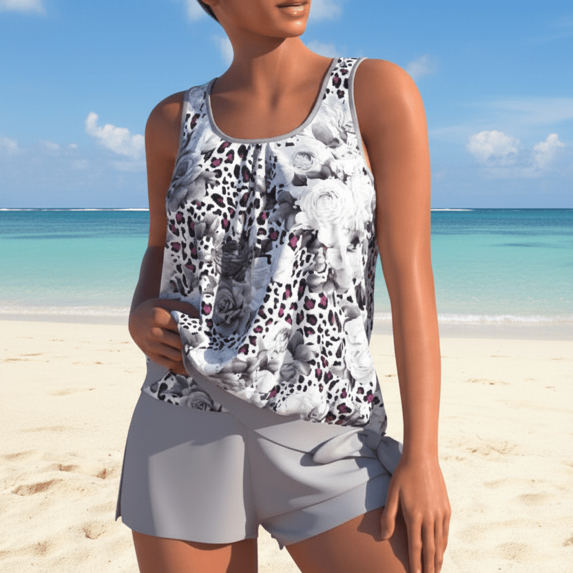 Damen Tankini-Set mit Blumenmuster 5