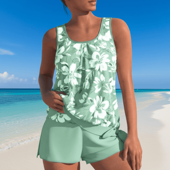 Damen Tankini-Set mit Blumenmuster 6