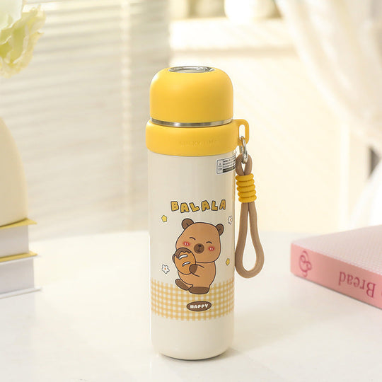 Damen Thermosflasche Bären-Design Auslaufsicher Mit Tragegurt 0