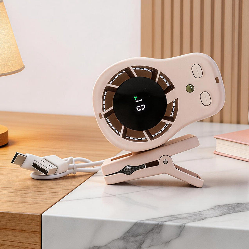 Damen Tragbarer Clip-Ventilator mit LED-Anzeige 5