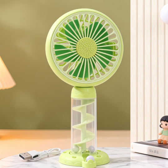 Damen Tragbarer Mini-Ventilator mit Spiraldesign 0