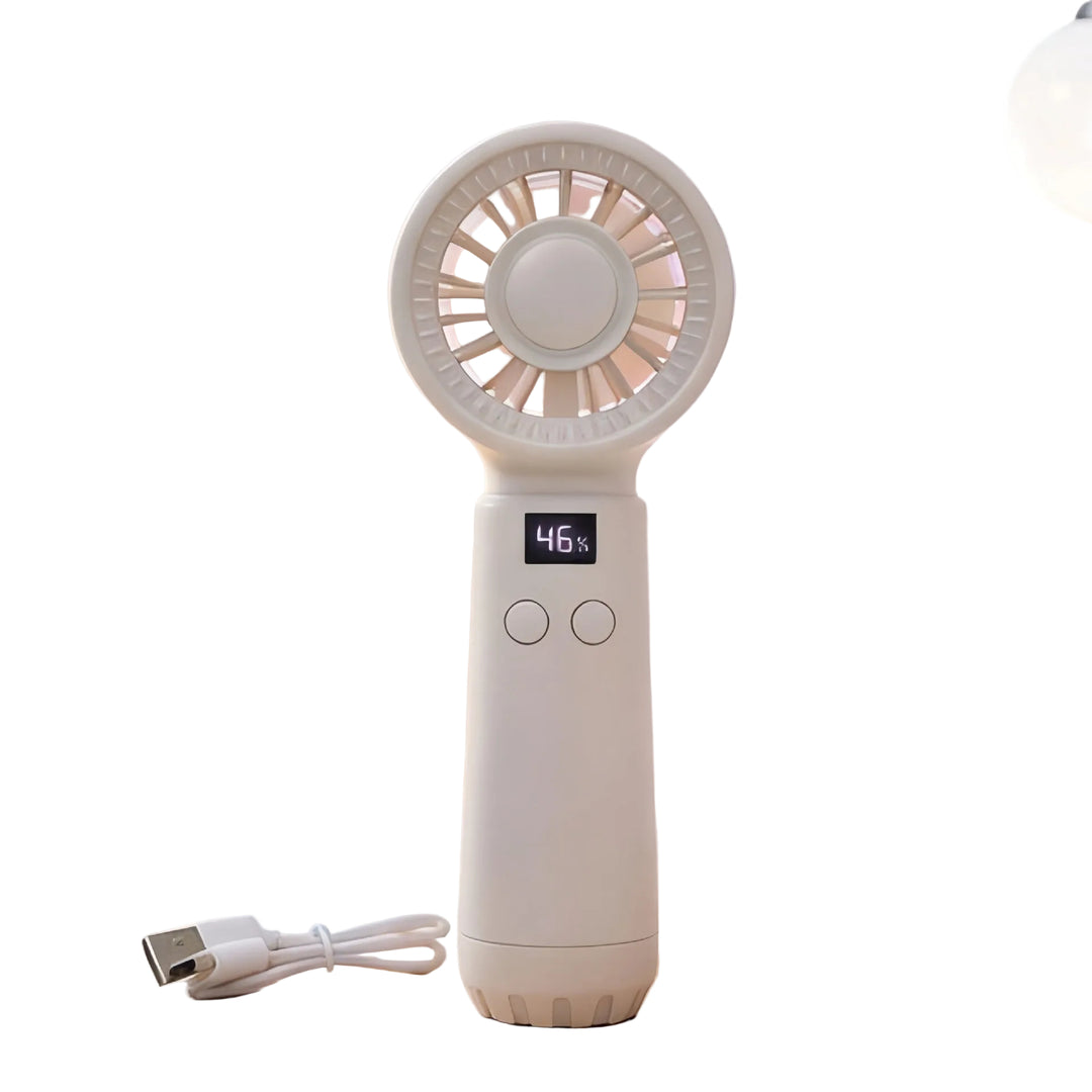 Damen Tragbarer USB-Handventilator mit Temperaturanzeige 0