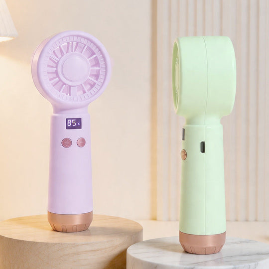 Damen Tragbarer USB-Handventilator mit Temperaturanzeige 2