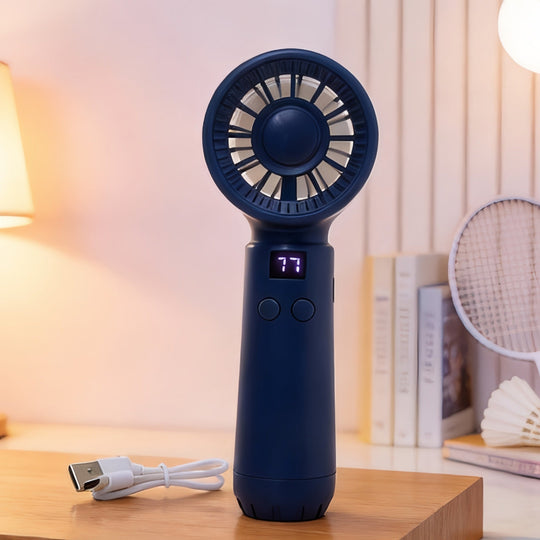 Damen Tragbarer USB-Handventilator mit Temperaturanzeige 5
