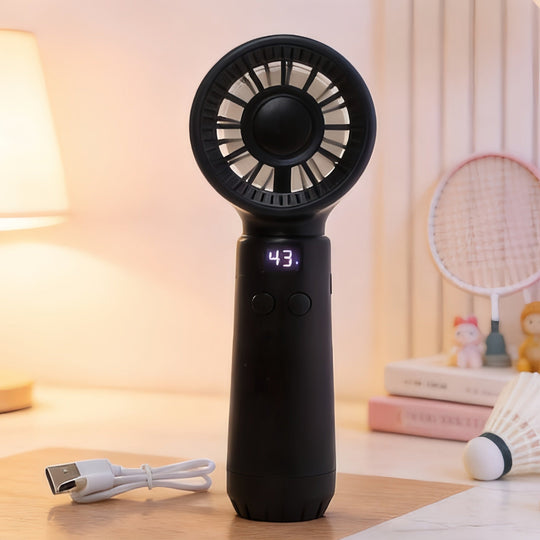 Damen Tragbarer USB-Handventilator mit Temperaturanzeige 6