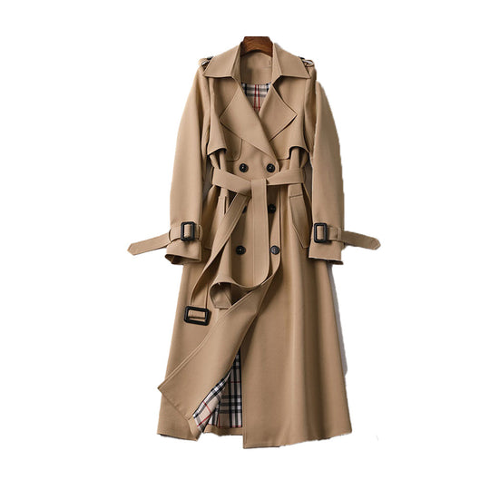 Damen Trenchcoat Doppelknopf-Design 0